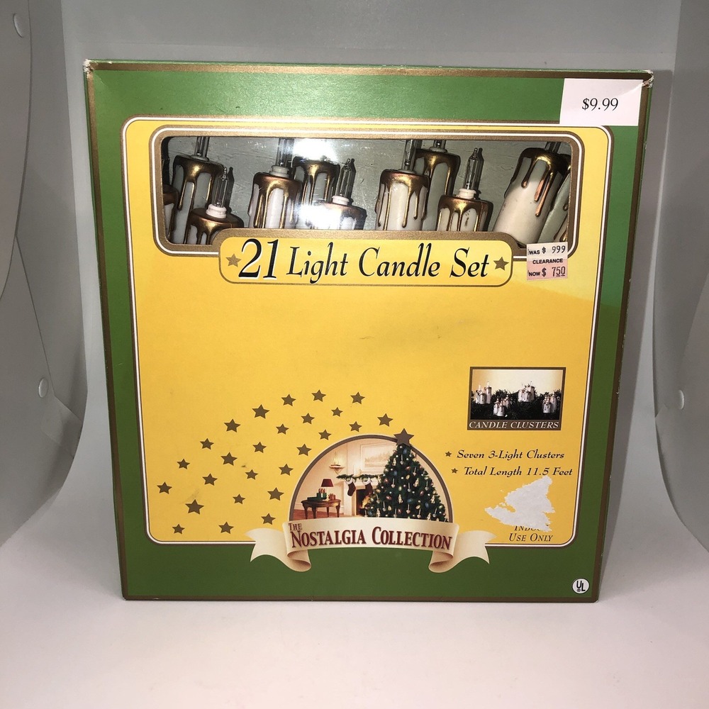 21 Light Candle Set Nostalgia Collection Original Box Indoor 11.5'